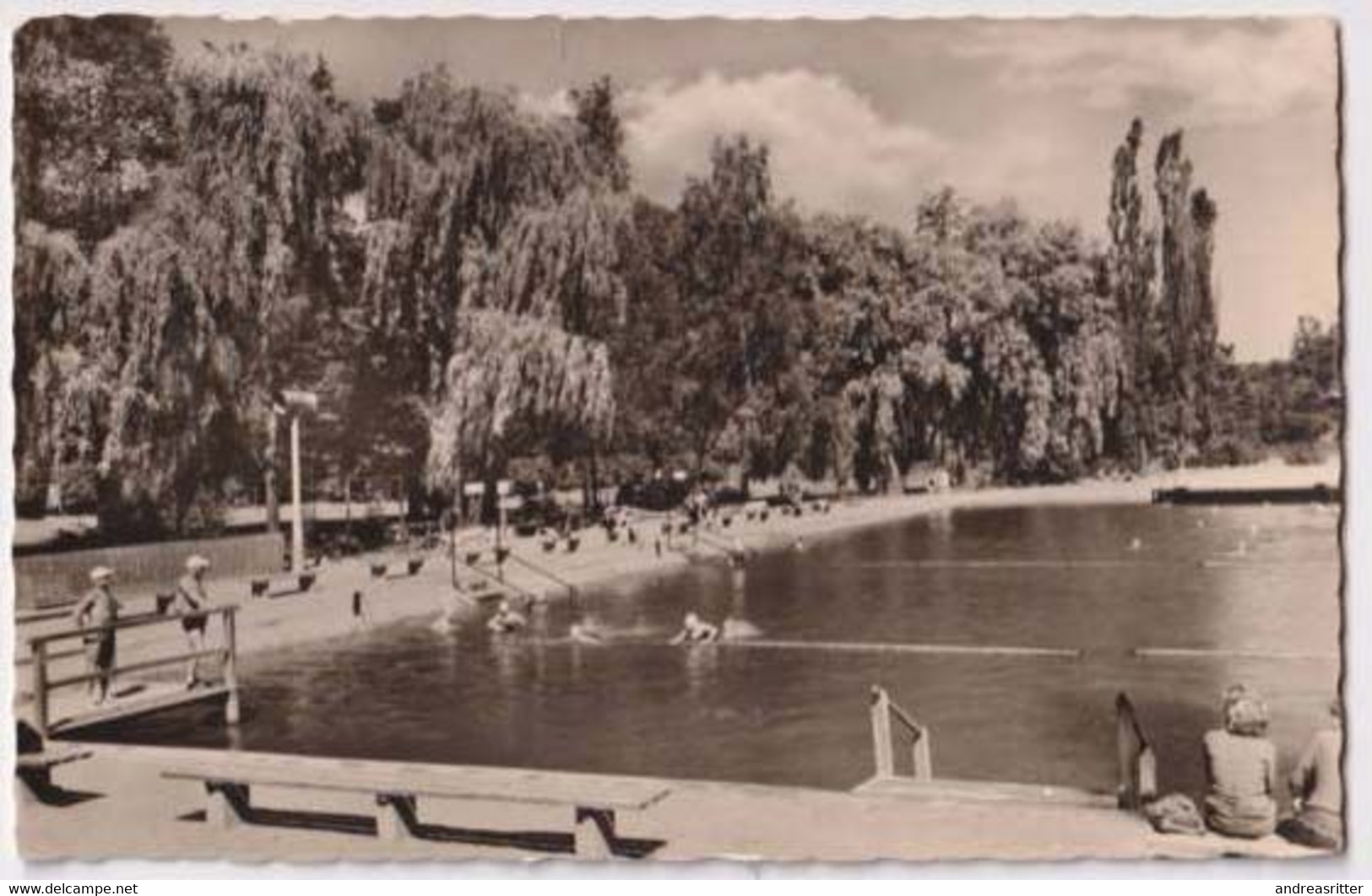 AK Aschersleben Freibad 1958 (Al04) - Aschersleben