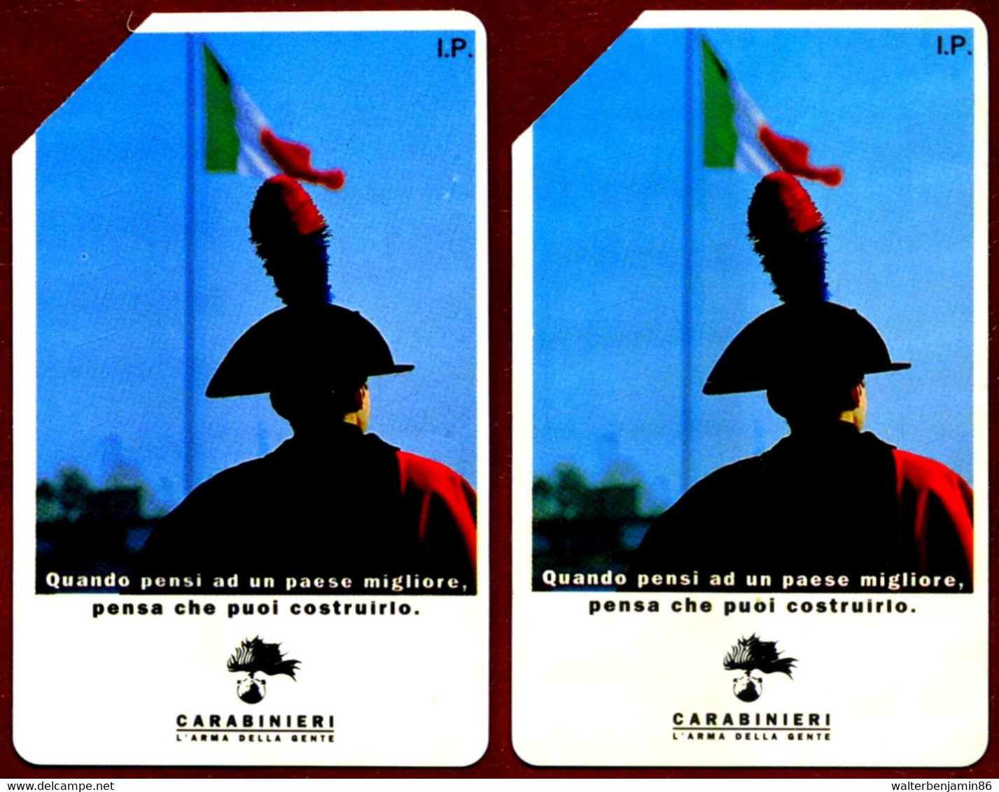 G 374/375 C&C 2403/2404 2 SCHEDE TELEFONICHE USATE CARABINIERI BUONA QUALITA' - Erreurs & Variétés