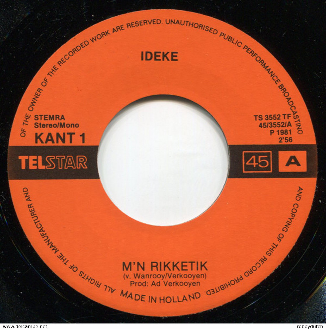 * 7"  *  Ideke - M'n Rikketik - Autres - Musique Néerlandaise