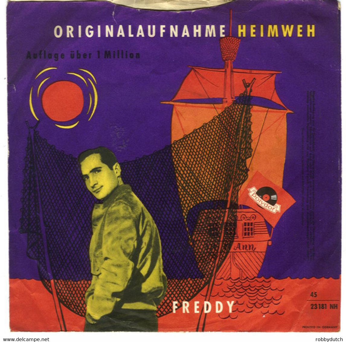 * 7"  * Freddy - Sie Hiess Mary-Ann / Heimweh (Germany 1956) - Otros - Canción Alemana