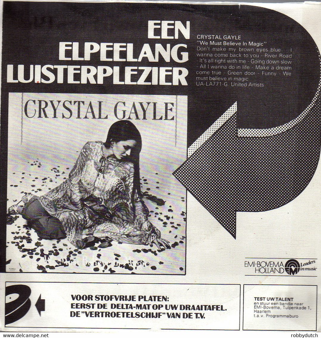 * 7"  * Crystal Gayle - Don't It Make My Brown Eyes Blue (Holland 1977) - Country Et Folk