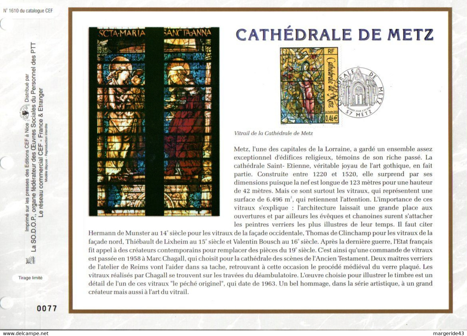 DOCUMENT FDC 2002 VITRAIL CATHEDRALE DE METZ - 2000-2009