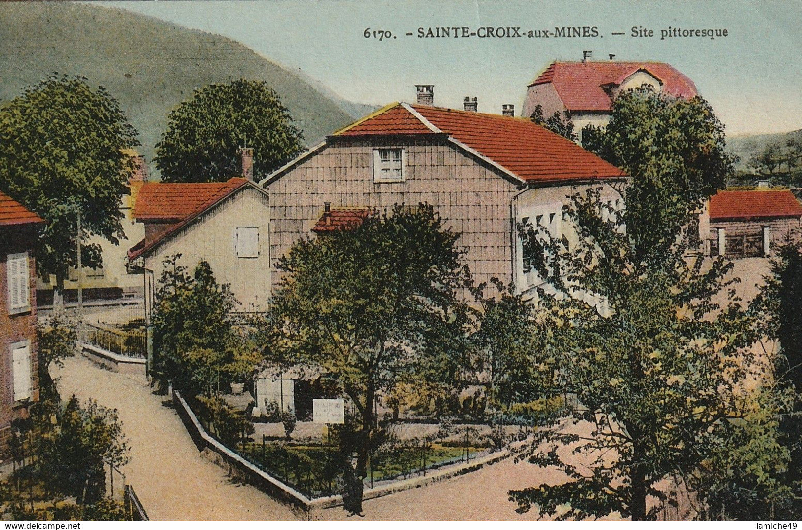 SAINTE CROIX AUX MINES SITE PITTORESQUE RARE TIMBRES Semeuse 15c 1938 - Sainte-Croix-aux-Mines