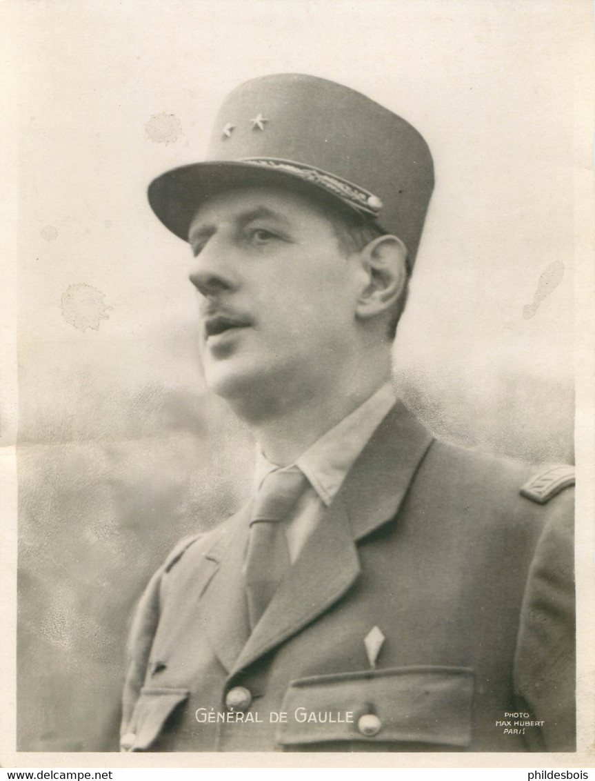 PHOTO Veritable Général DE GAULLE  DIM :23cm /17cm - Photographie