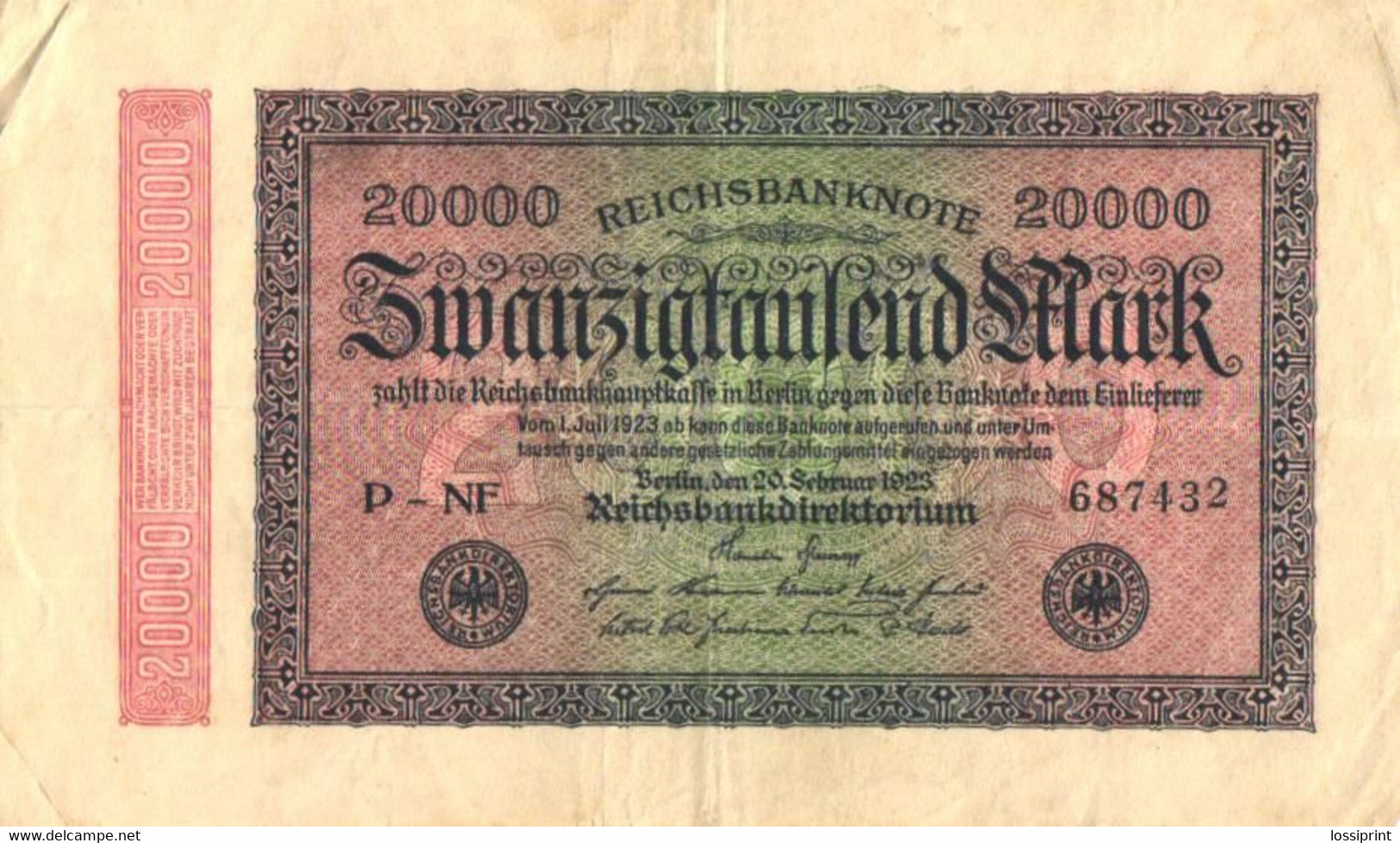 Germany:20000 Mark 1923 - 20000 Mark