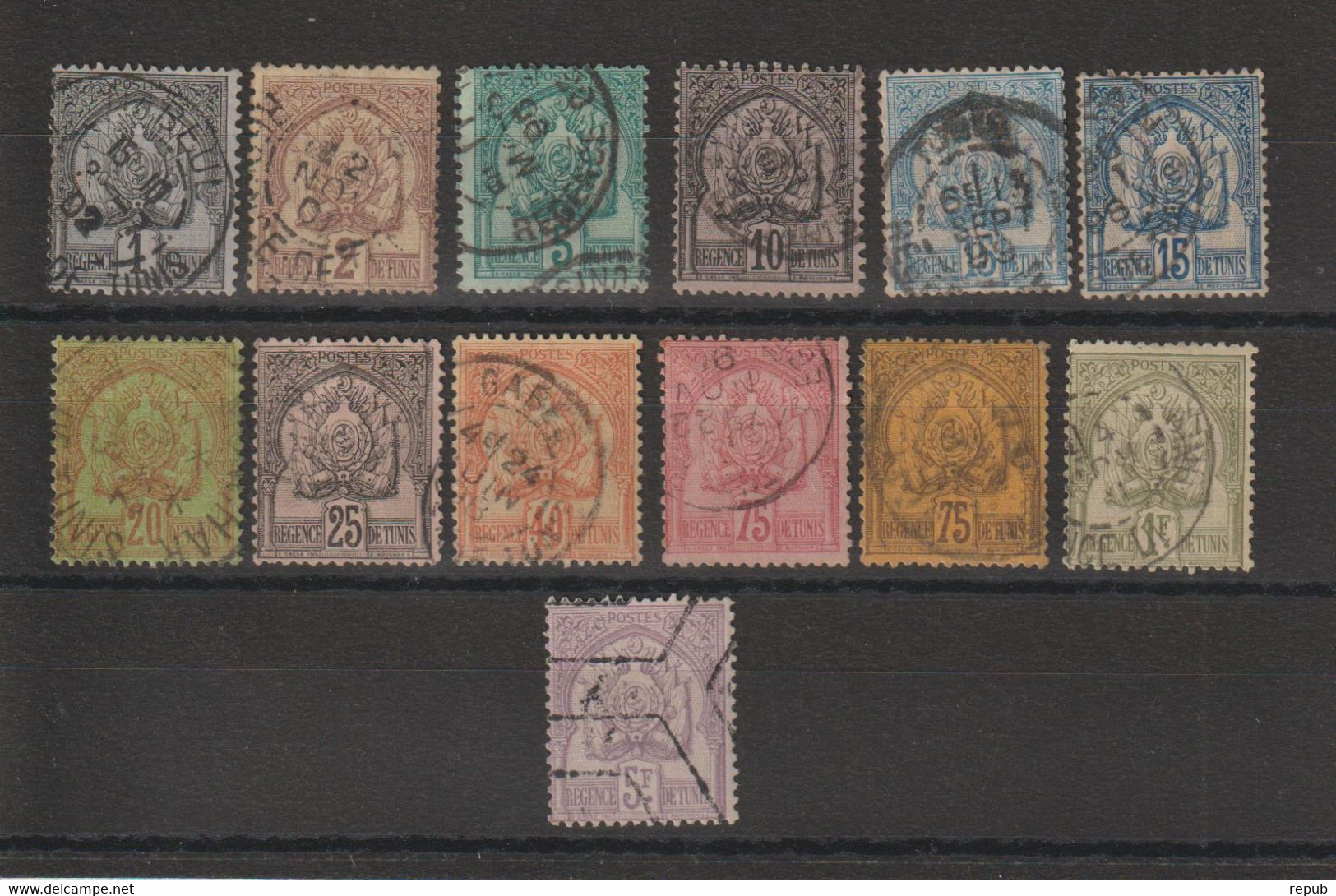 Tunisie 1888-93 Série 9-21, 13 Val Oblit Used - Usados
