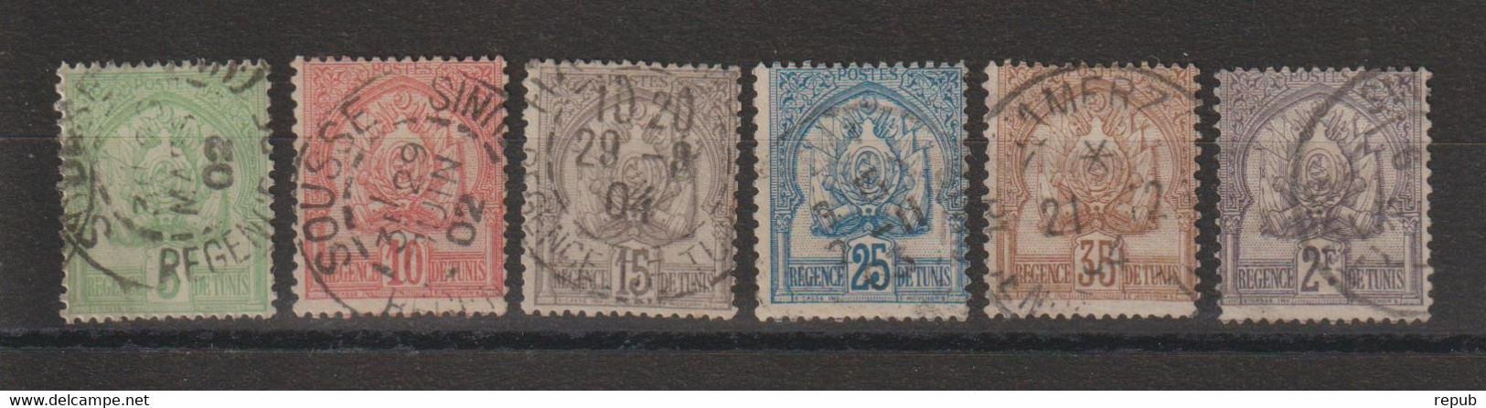 Tunisie 1888-1901 Série 22-27, 6 Val Oblit Used - Usados