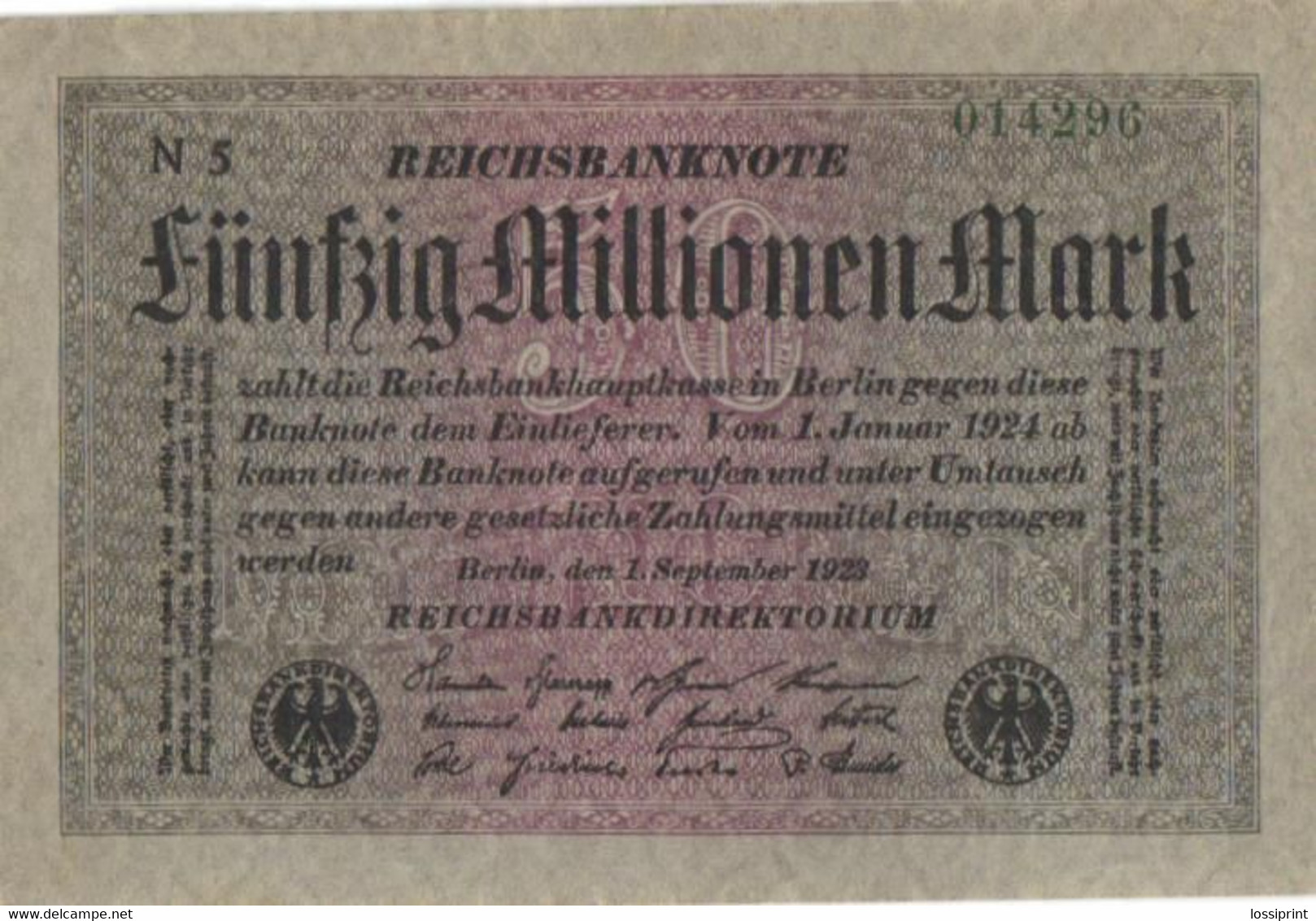 Germany:50 Millionen Mark 1923 - 50 Miljoen Mark