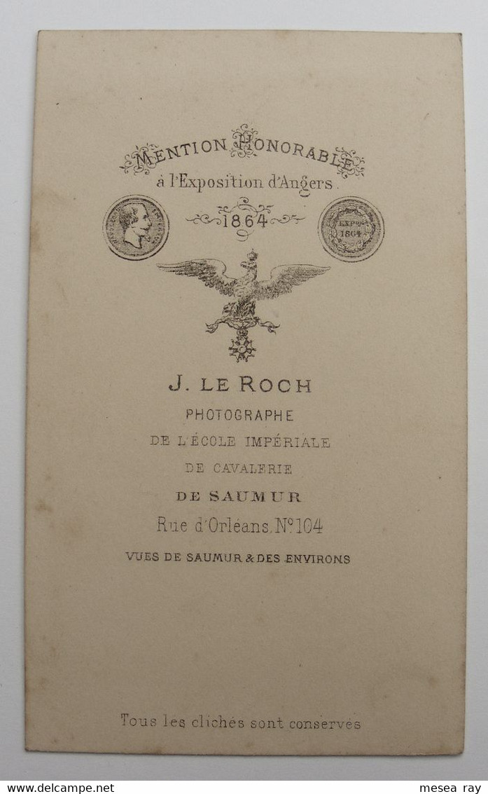 Photo CDV 19 Eme Militaire J LE ROCH Photographe De L'Ecole Imperiale De Cavalerie SAUMUR Lot Dragon Lancier Cuirassier - Guerra, Militari