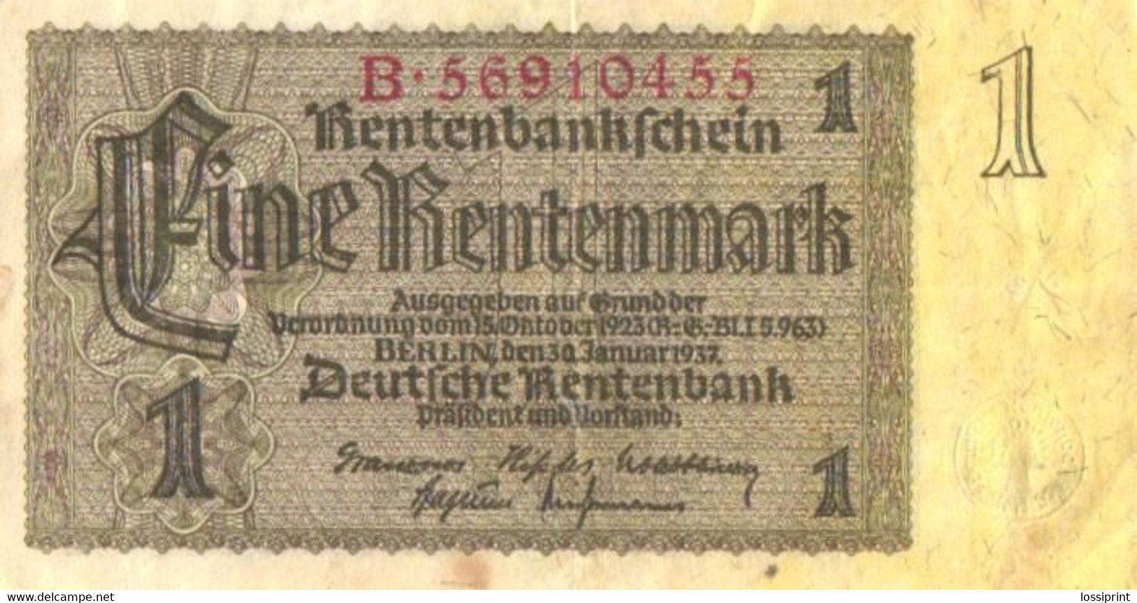 Germany:1 Rentenmark 1923/1937 - 1 Rentenmark