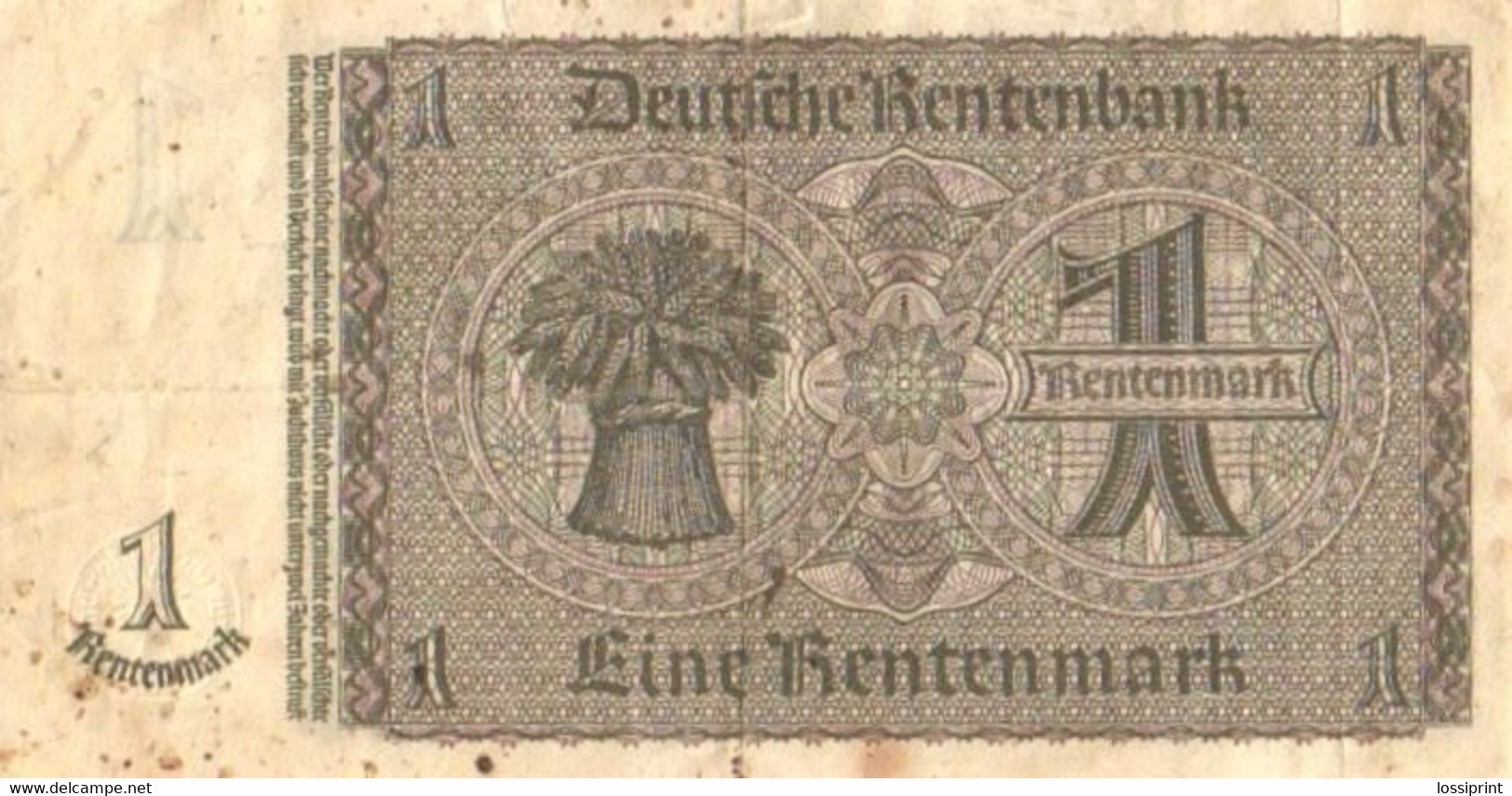 Germany:1 Rentenmark 1923/1937 - 1 Rentenmark