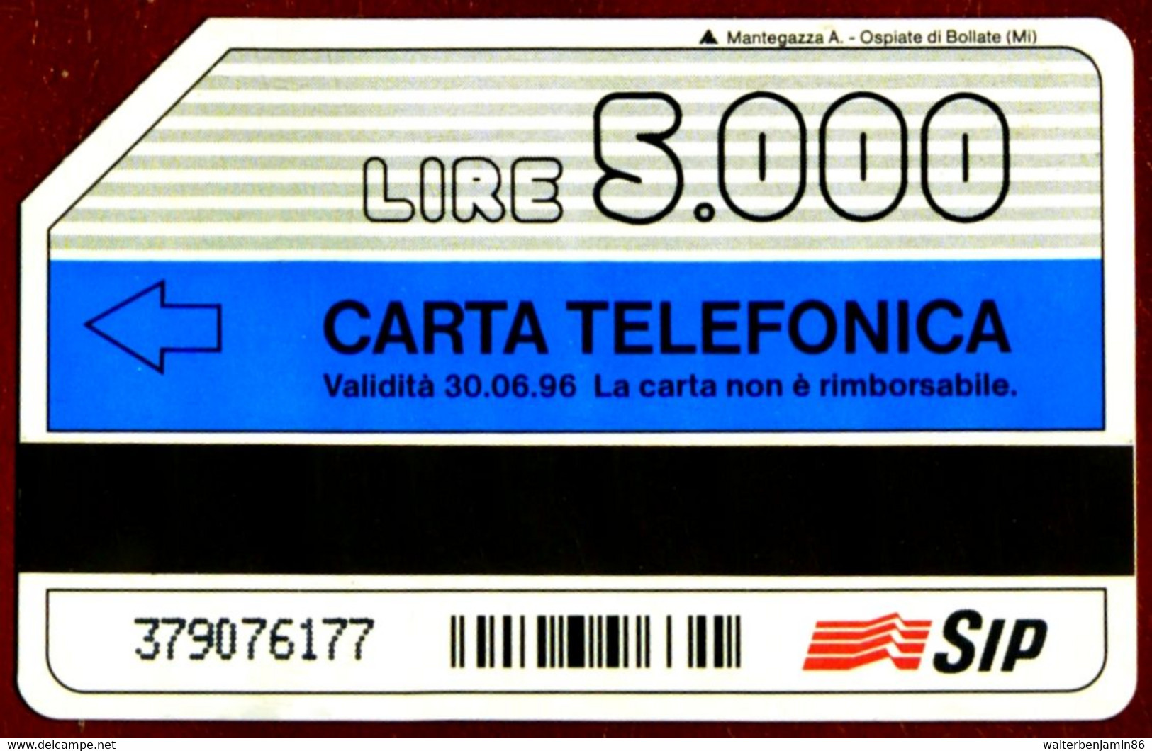 G 368 C&C 2399 SCHEDA TELEFONICA USATA ADOTTATELO 5 06.96 MAN VARIANTE PUNTO AZZURRO - [3] Erreurs & Variétées