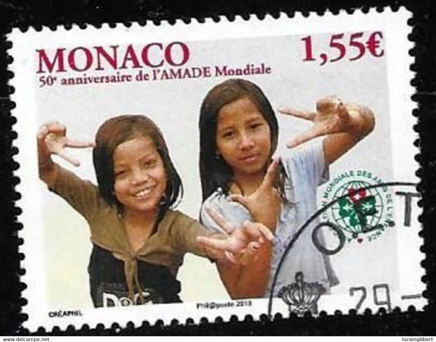 MONACO  -  TIMBRE N° 2867  -  ASOCIATION MONDIALE DES AMIS DE L'ENFANCE  -   OBLITERE   - 2013 - Usati