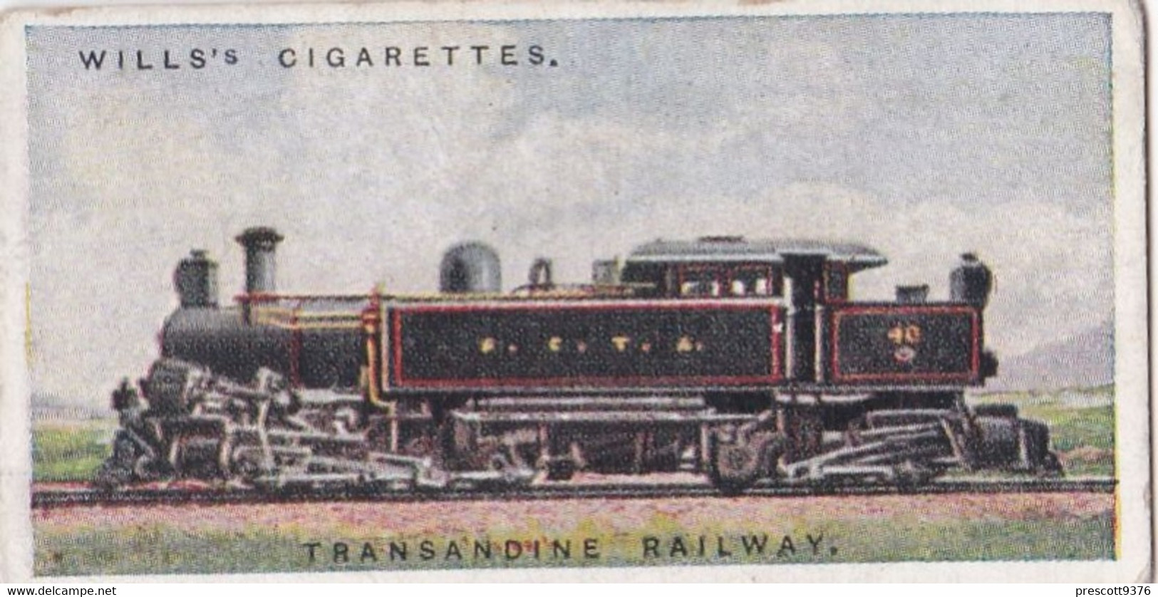 Railway Engines 1924 - 27 Transandine Railway  - Wills Cigarette Card - Trains - Wills