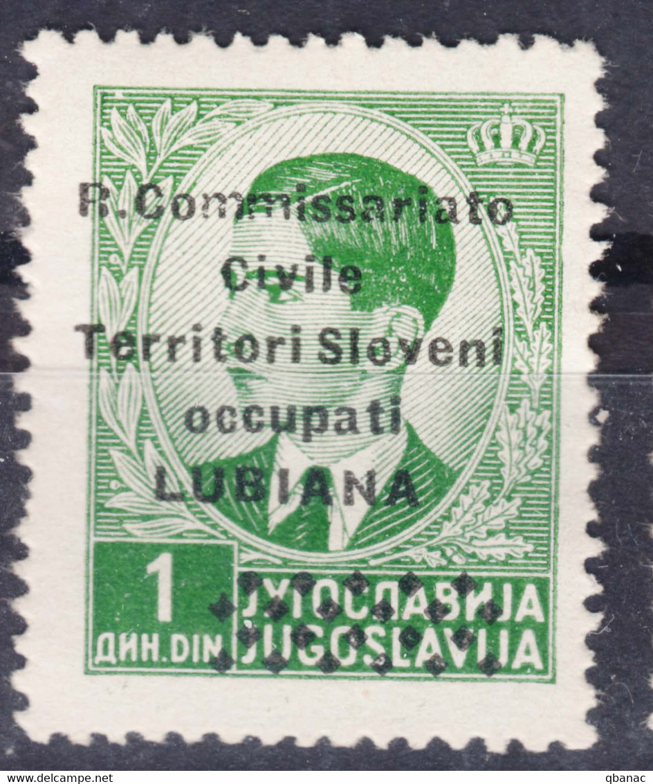 Italy Occupation Of Slovenia - Lubiana 1941 Sassone#20 Mint Hinged - Lubiana