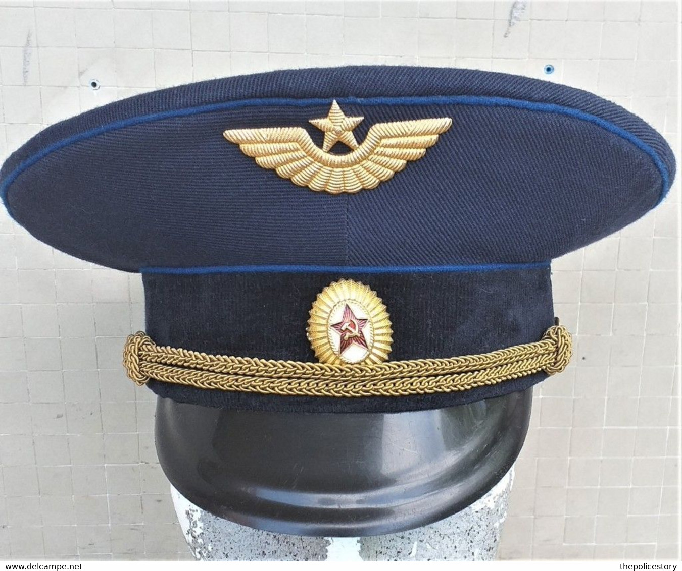 Berretto A Visiera Ufficiale Aviazione Sovietica Del 1989 Tg. 57 Ottimo Marcato - Casques & Coiffures