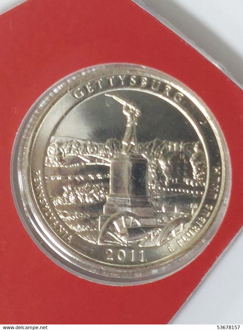 USA - ¼ Dollar, 2011D, Gettysburg National Military Park Quarter, BU, KM# 494 - 2010-...: National Parks