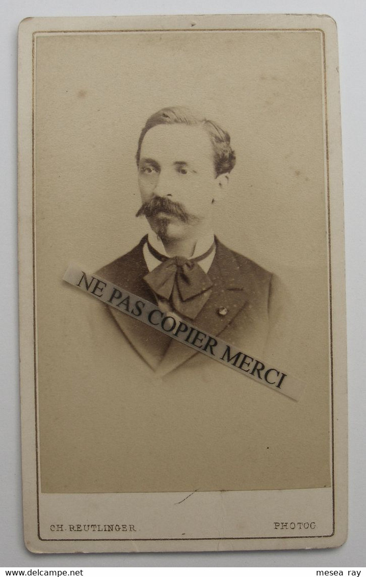 Photo CDV 19 Eme Ch Reutlinger Photographe Paris Mot Au Dos Avec Nom Signature Lot Dragon Lancier Cuirassier - Guerra, Militari