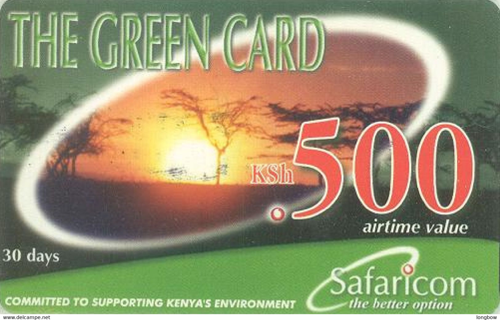 Kenya Safaricom The Green Card 500 KSh-exp.31-12-2003 - Kenya