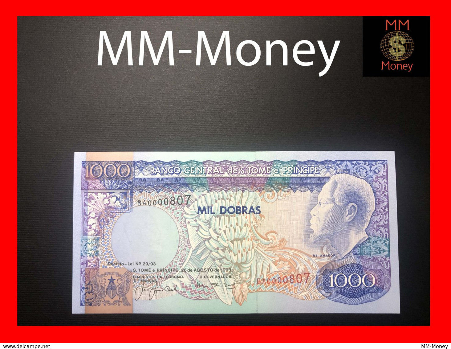 SAO TOME’ E PRINCIPE 100.000 100000 Dobras  26.8.1993  P. 64   "low Serial 0000807"   UNC - Sao Tome And Principe