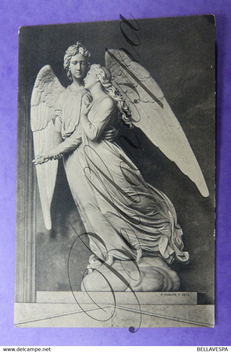 Genova Camposanto & Sculpteur  F.Fabiani 1872 - 3 X Cpa Ange Angel Engel - Monumenten
