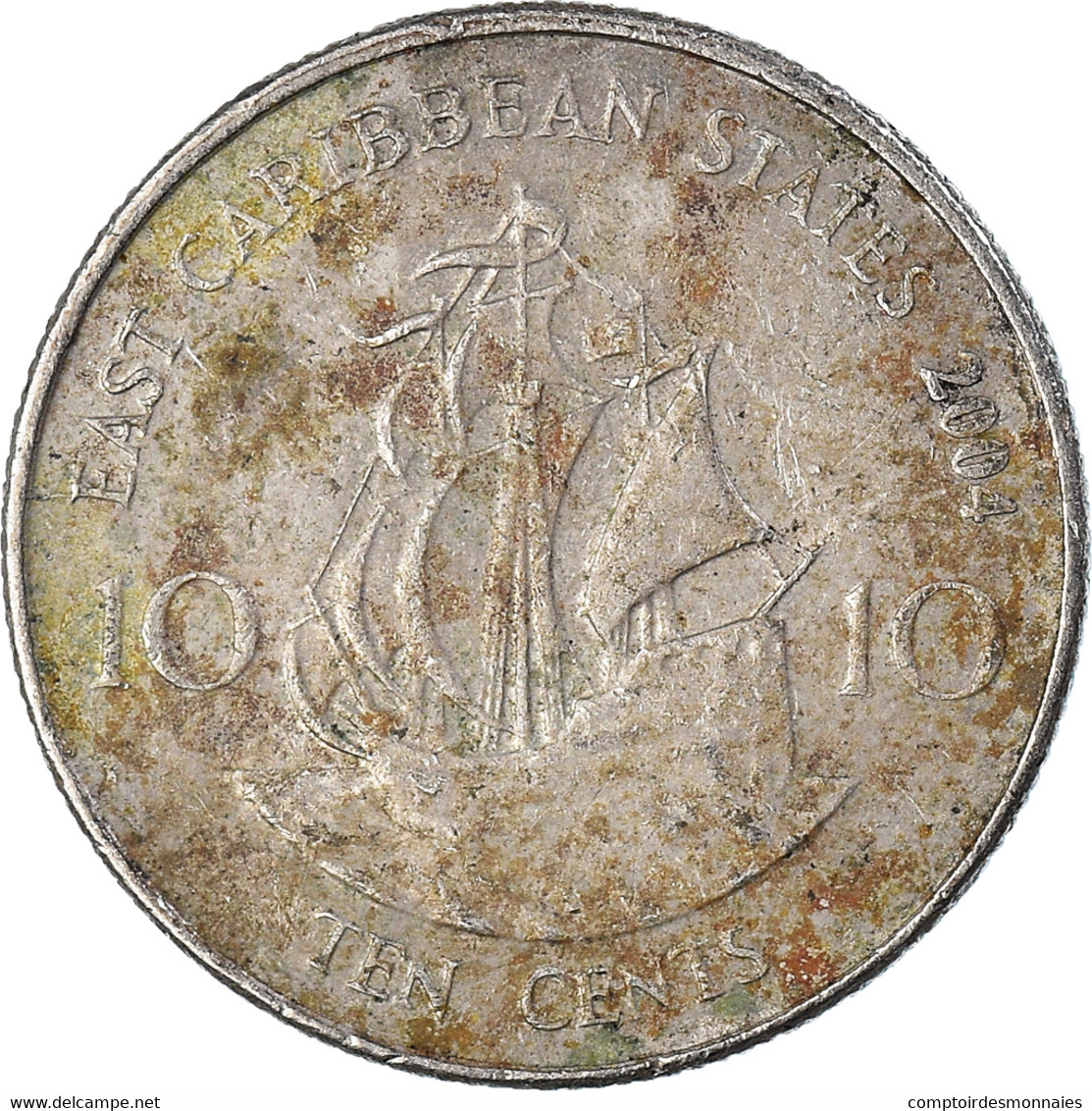 Monnaie, Etats Des Caraibes Orientales, 10 Cents, 2004 - Caraibi Orientali (Stati Dei)