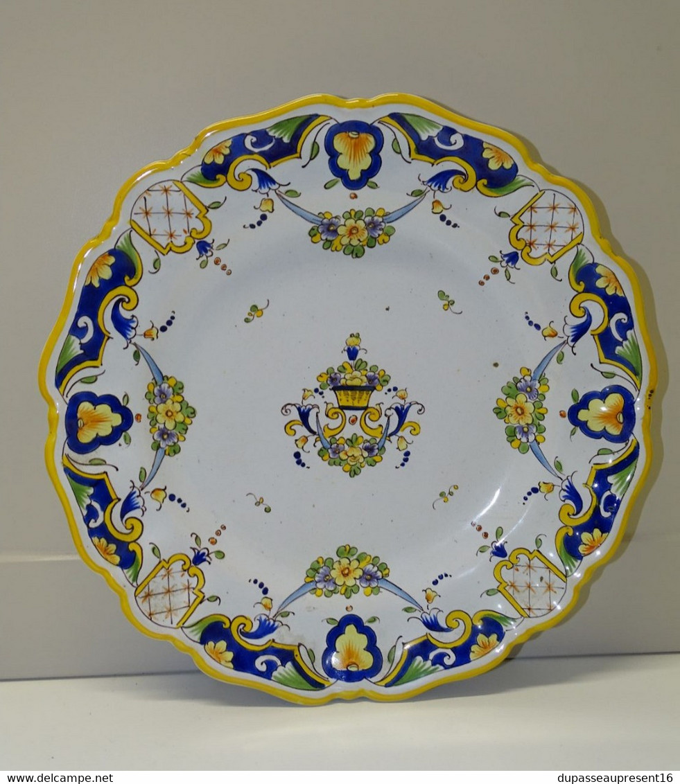 * BELLE ANCIENNE ASSIETTE ALFRED RENOLEAU AR.A. LAMBERTIE décor Goût ROUEN  E