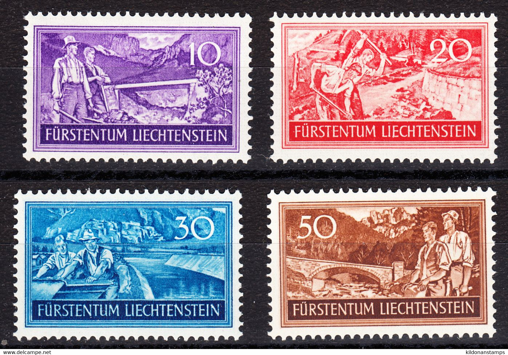 Liechtenstein 1937, Mint Mounted, Sc# , SG ,Yt 137-140, Mi 152-155 - Nuevos