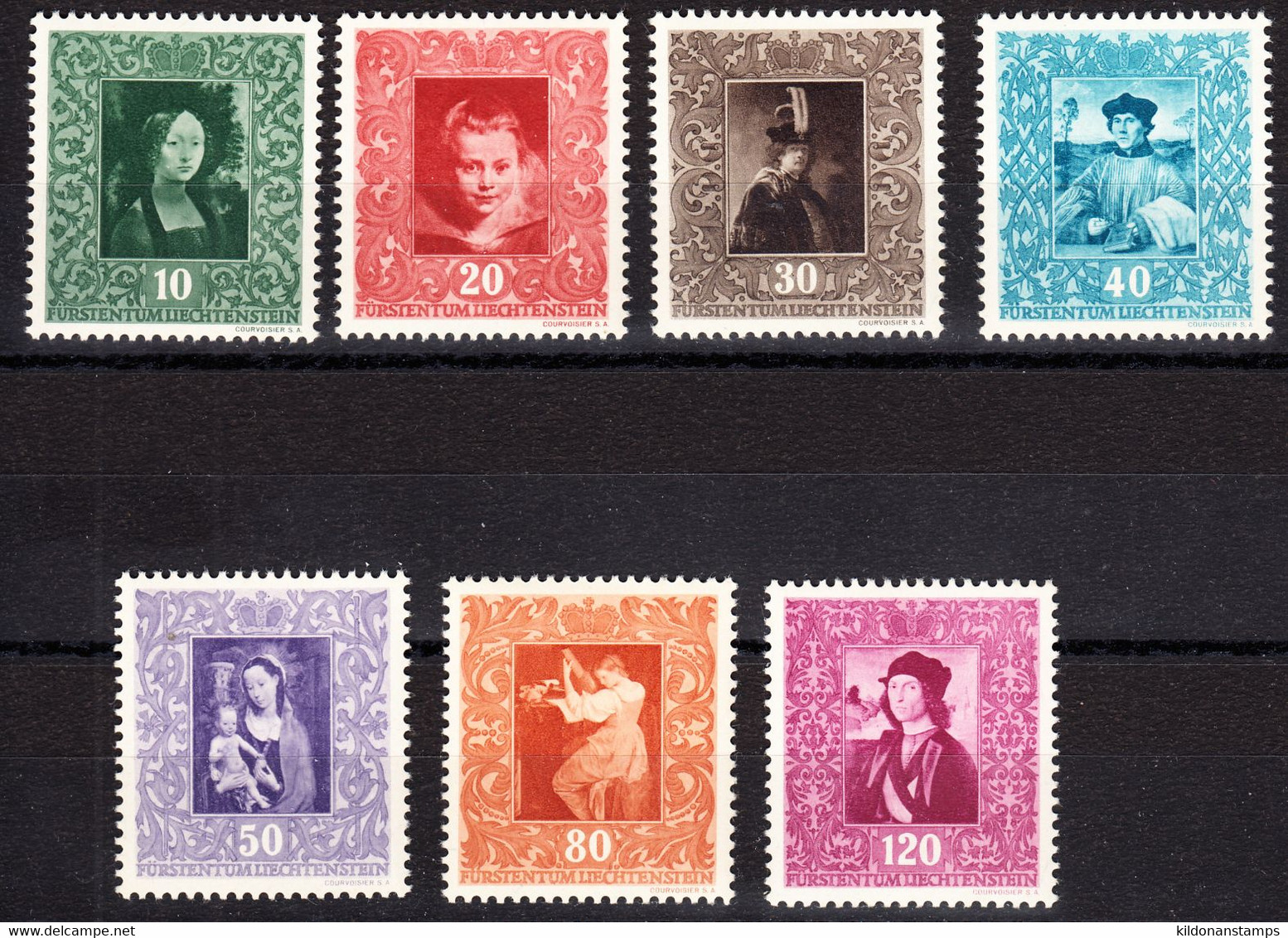 Liechtenstein 1949 Mint Mounted, Sc# ,SG ,Yt 232-236,238,240 - Nuevos