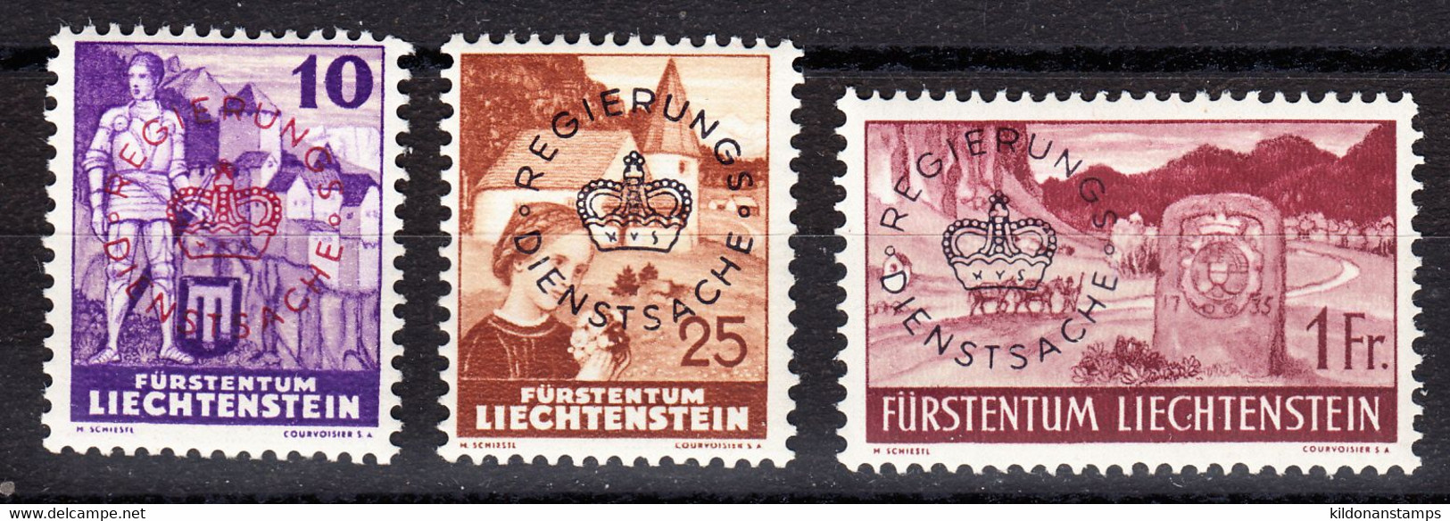 Liechtenstein 1935 Official, Mint Mounted, Sc# , SG ,Yt 21,23,26 - Dienstmarken