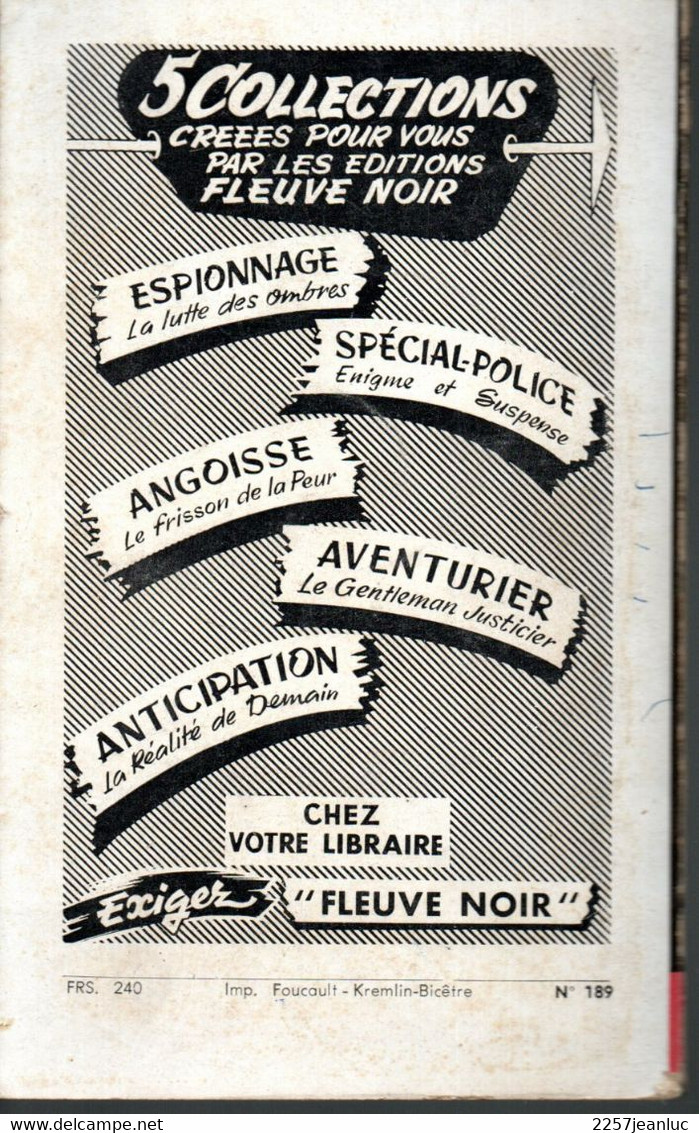 Roman Espionnage -  Editions Fleuve Noir 1959  N: 189  De Alain Page * Le Soleil Se Couche à L'est - Fleuve Noir