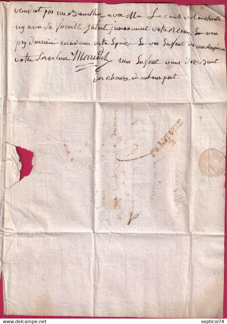 MARQUE 3 LA PALISSE ALLIER EN ROUGE 1822 POUR PARIS LETTRE COVER FRANCE - 1801-1848: Vorläufer XIX