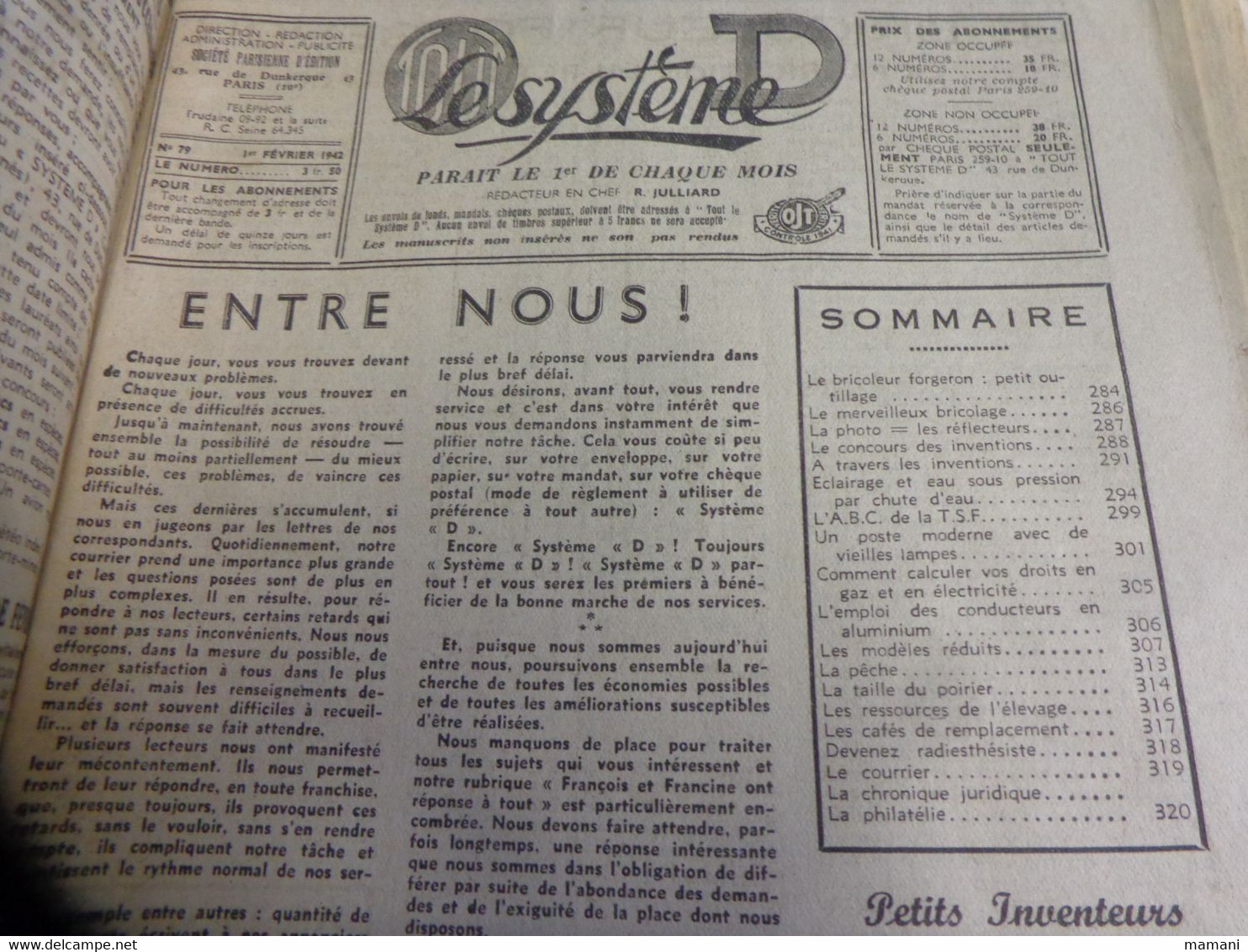 Le Systeme D  FEVRIER 1942 - 1900 - 1949