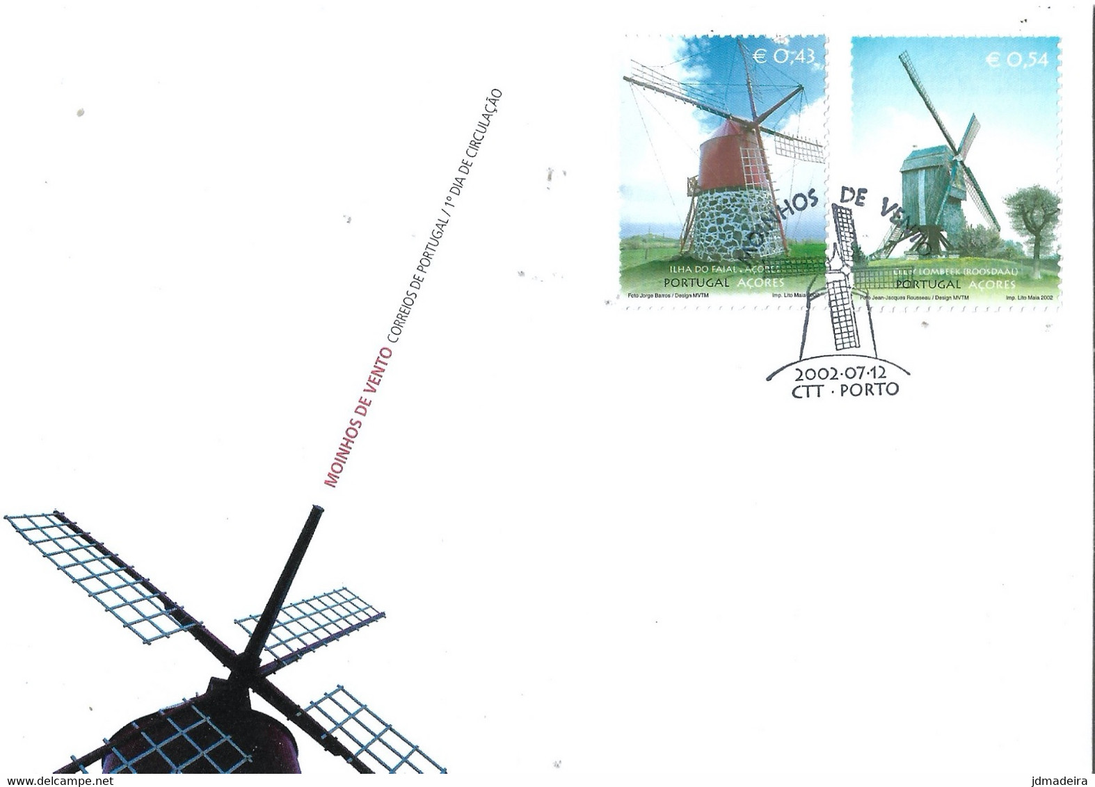 Portugal – 2002 Windmills FDC - Cartas & Documentos