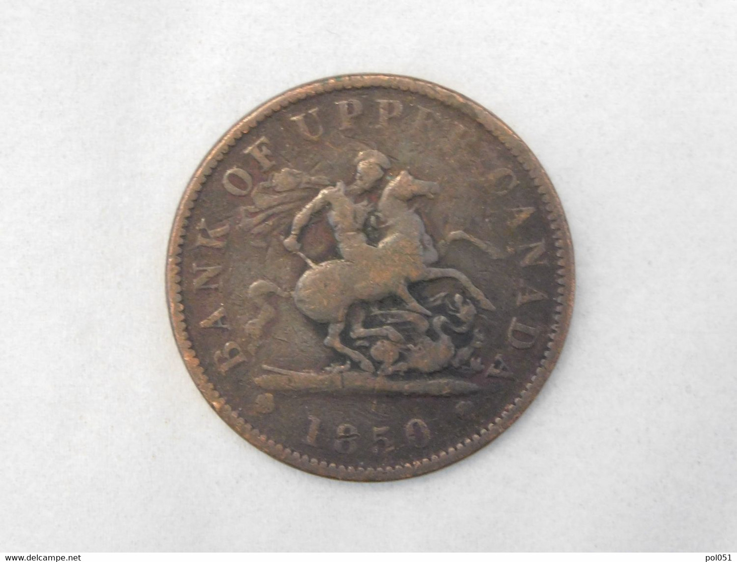 Bank Token 1850 OF UPPER CANADA ONE PENNY - Professionnels / De Société