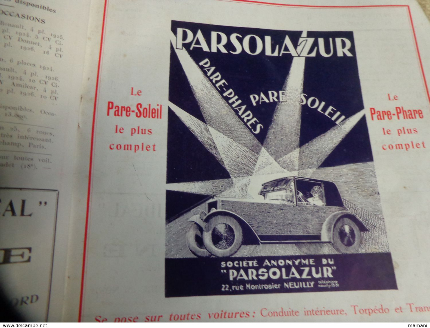 garage revue janvier 1927-huile spidoleine etc...