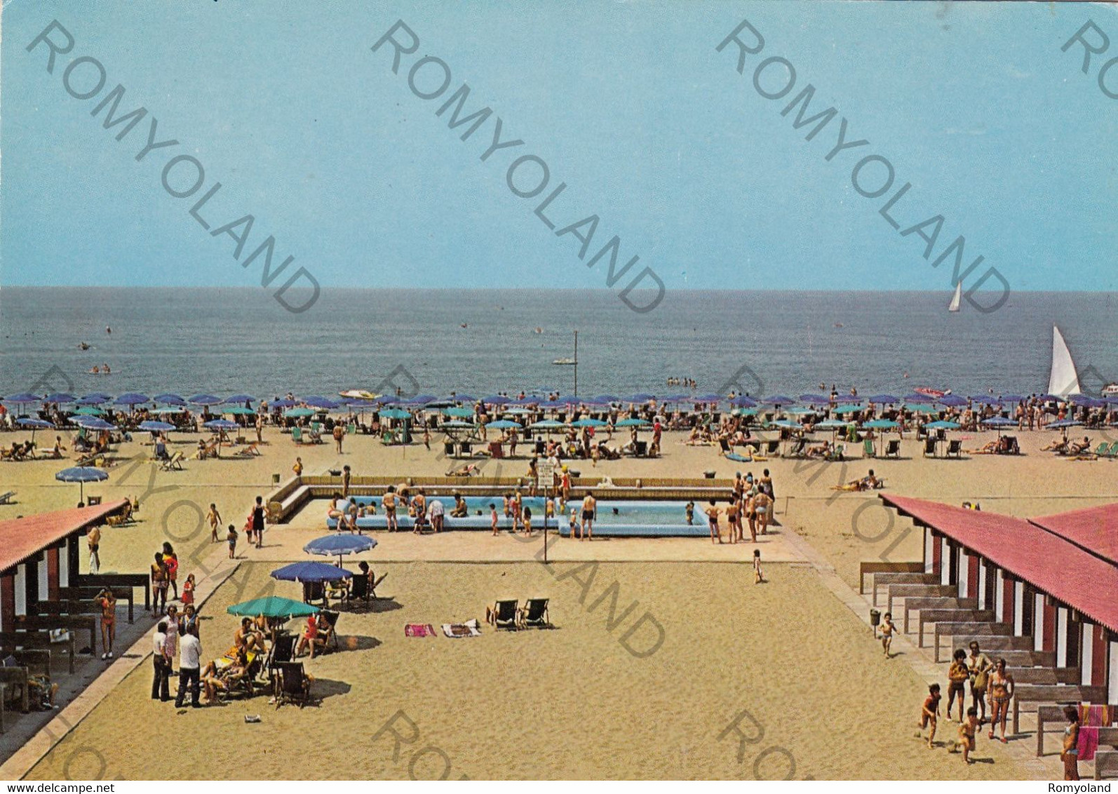 CARTOLINA  FREGENE,FIUMICINO,ROMA,LAZIO,MARINA DI FREGENE,SPIAGGIA,MARE,ESTATE,SOLE,VACANZA,BELLA ITALIA,VIAGGIATA 1980 - Fiumicino