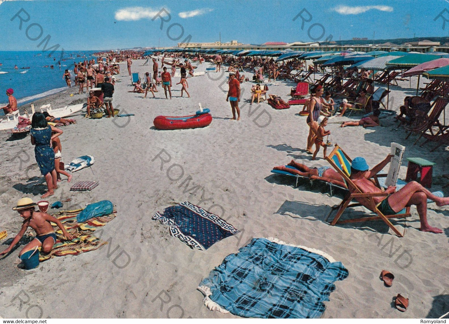 CARTOLINA  FREGENE,FIUMICINO,ROMA,LAZIO,SPIAGGIA,MARE,ESTATE,SOLE,VACANZA,BARCHE A VELA,BELLA ITALIA,NON VIAGGIATA - Fiumicino