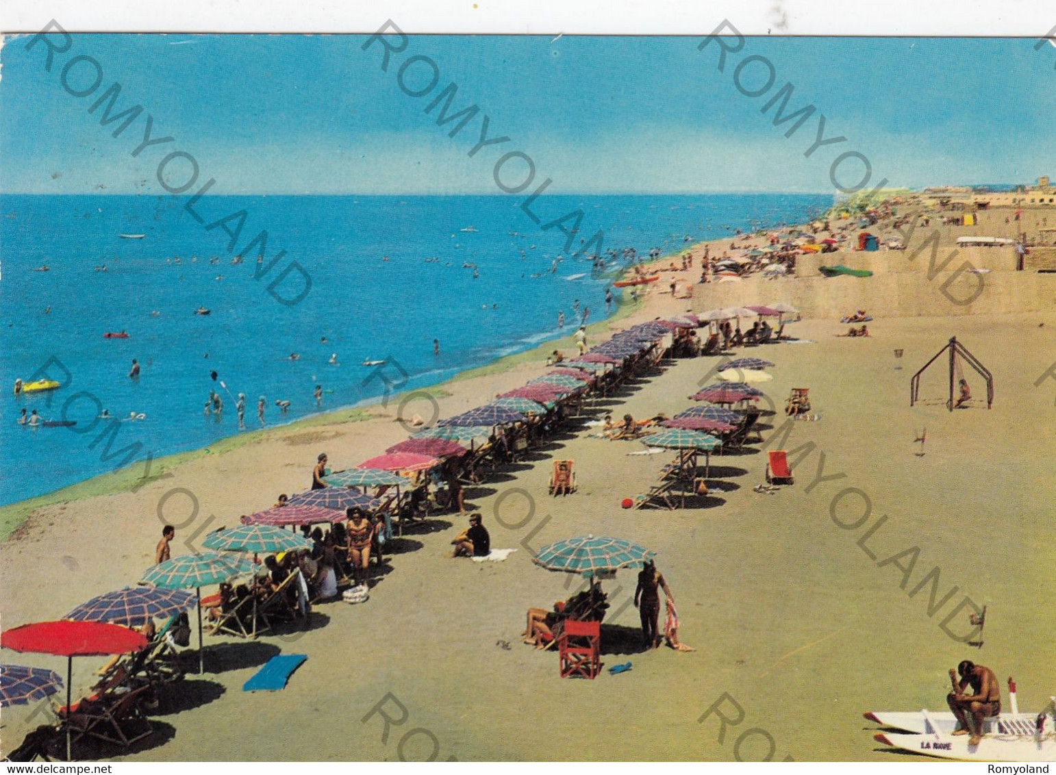 CARTOLINA  FREGENE,FIUMICINO,ROMA,LAZIO,SPIAGGIA,MARE,ESTATE,SOLE,VACANZA,BARCHE A VELA,BELLA ITALIA,VIAGGIATA 1968 - Fiumicino