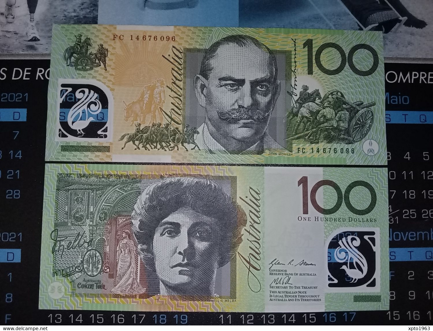 AUSTRALIA 100 DOLLARS 2014 - Serial Number: FC 14 676 096 -  P 61a - UNC - 2005-... (polymer Notes)