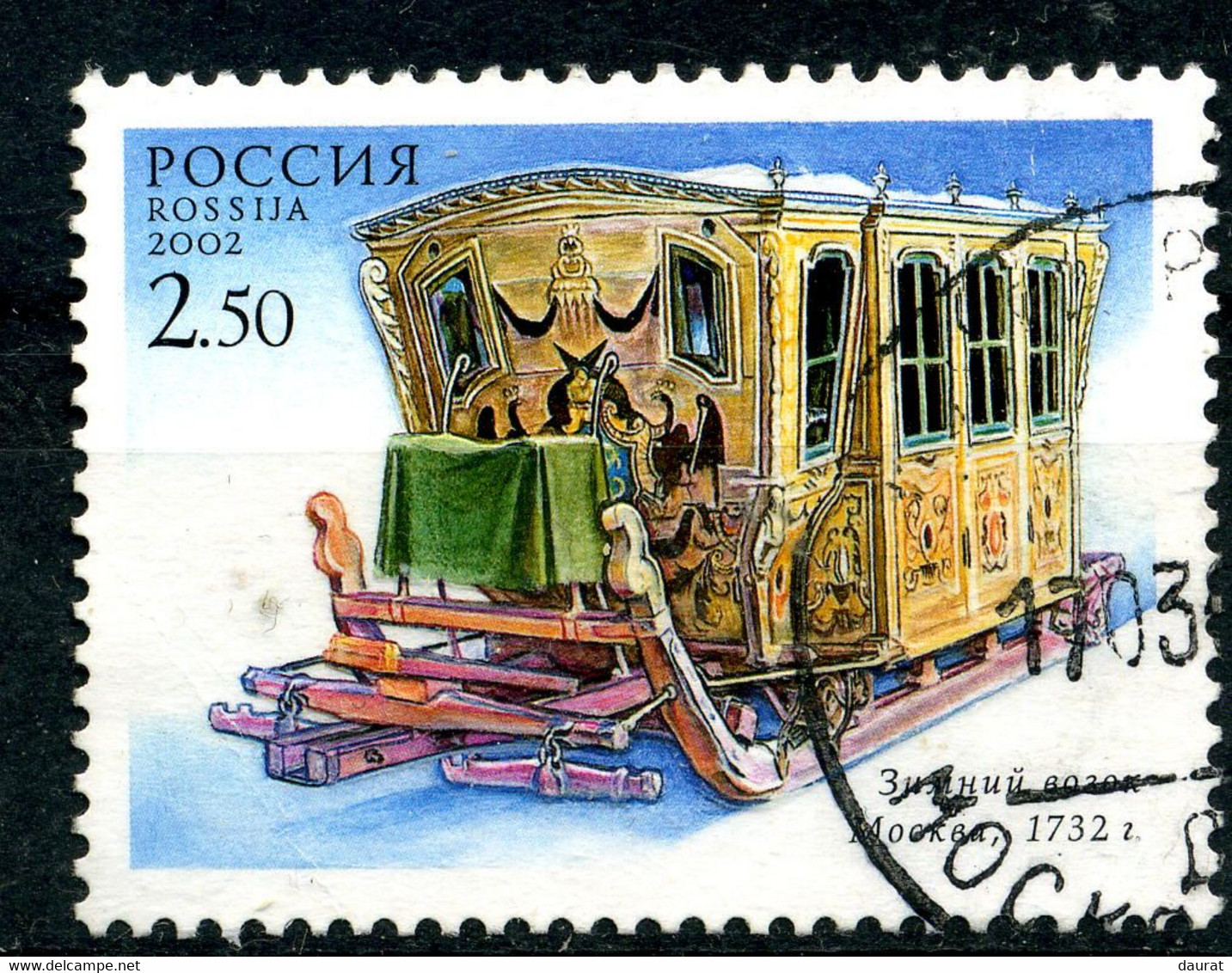 2002 Russie   Y&T N° 6646° Luge Couverte Anciens Carrosses - Usados