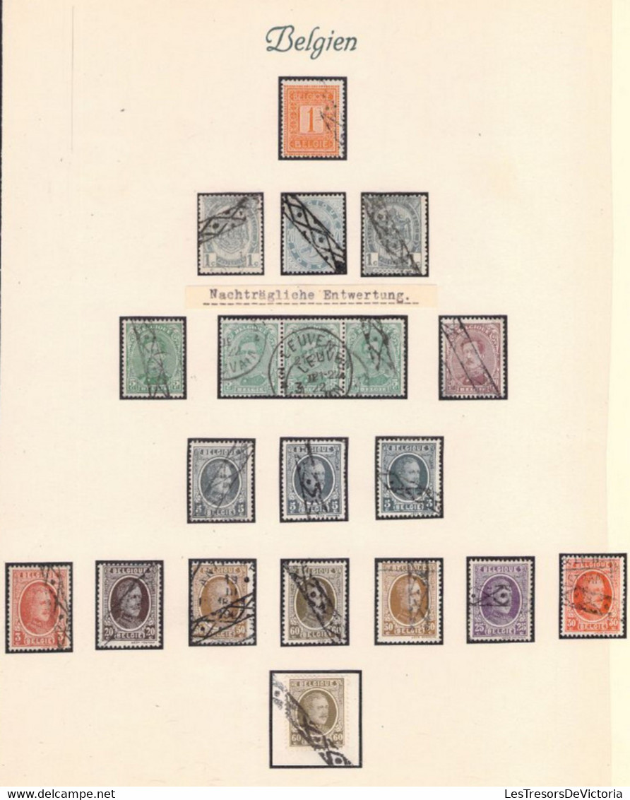 Lot Collection Timbres Belges Et étrangers Avec Annulation Roulette Et Roulette Spéciale Sur 2 Timbres + 2 Perforés - - Collections