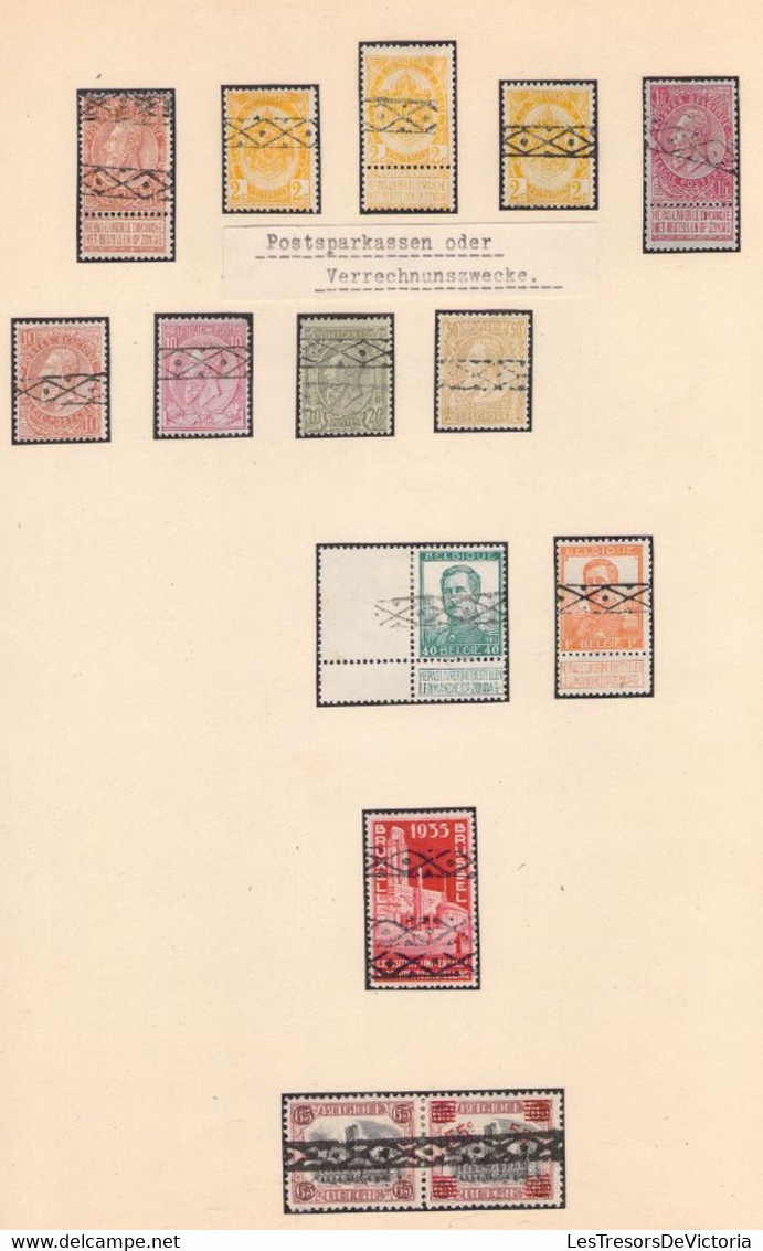 Lot Collection Timbres Belges Et étrangers Avec Annulation Roulette Et Roulette Spéciale Sur 2 Timbres + 2 Perforés - - Sammlungen