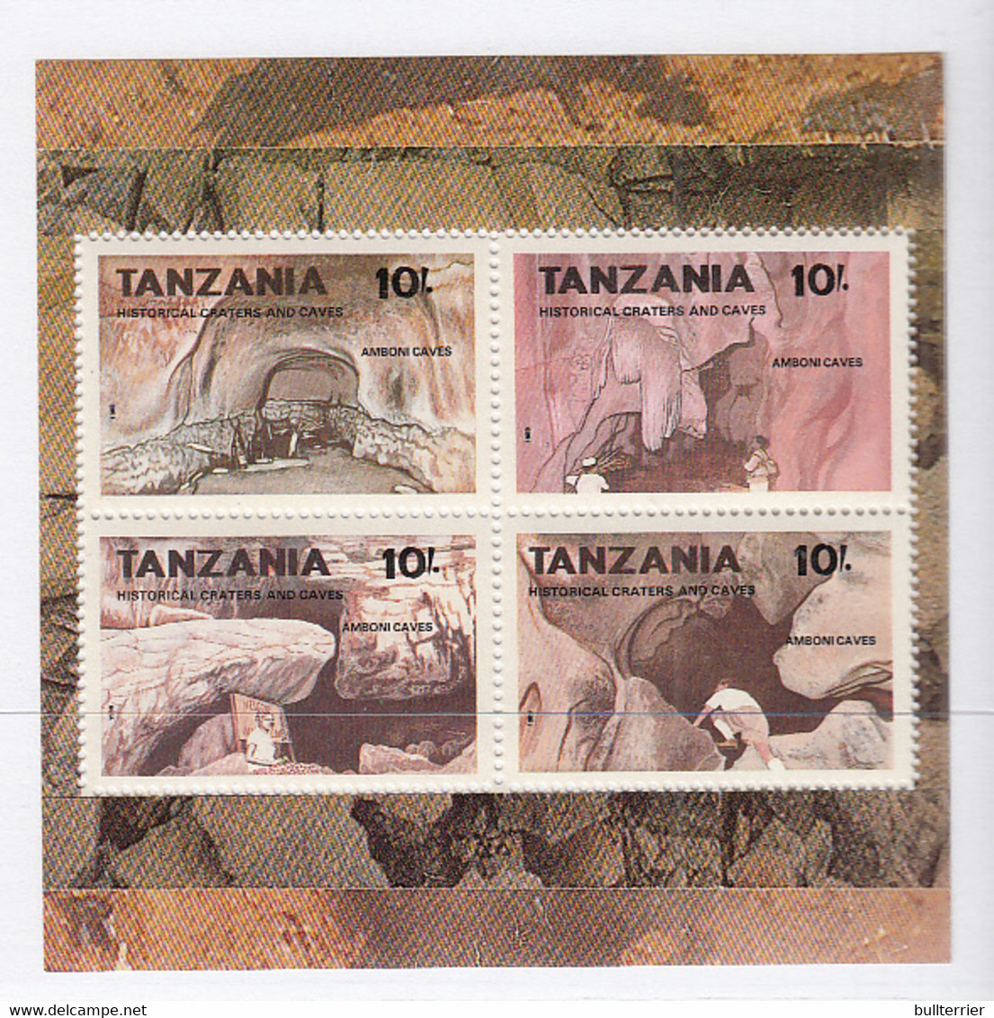 GEOLOGY - TANZANIA - CAVES SHEETLET OF 4  MINT NEVER HINGED, - Altri & Non Classificati