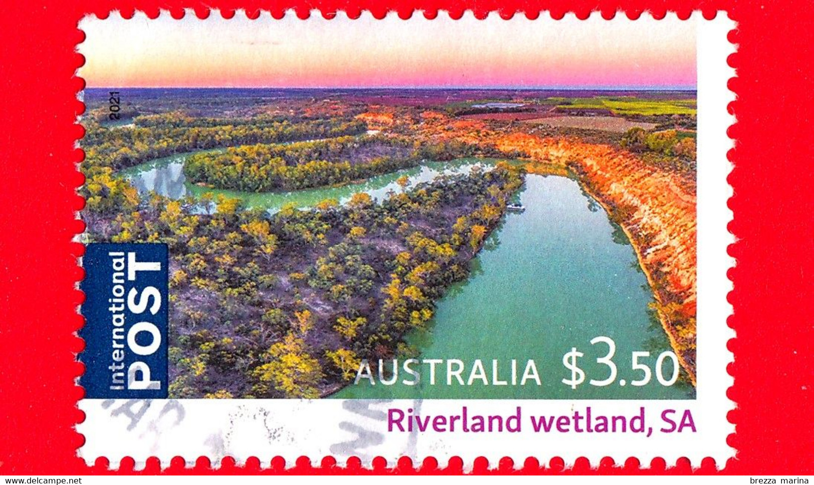 AUSTRALIA  - Usato - 2021 - Zona Umida Di Riverland, Australia Meridionale - Paesaggi - Riverland Wetland - 3.50 - Oblitérés