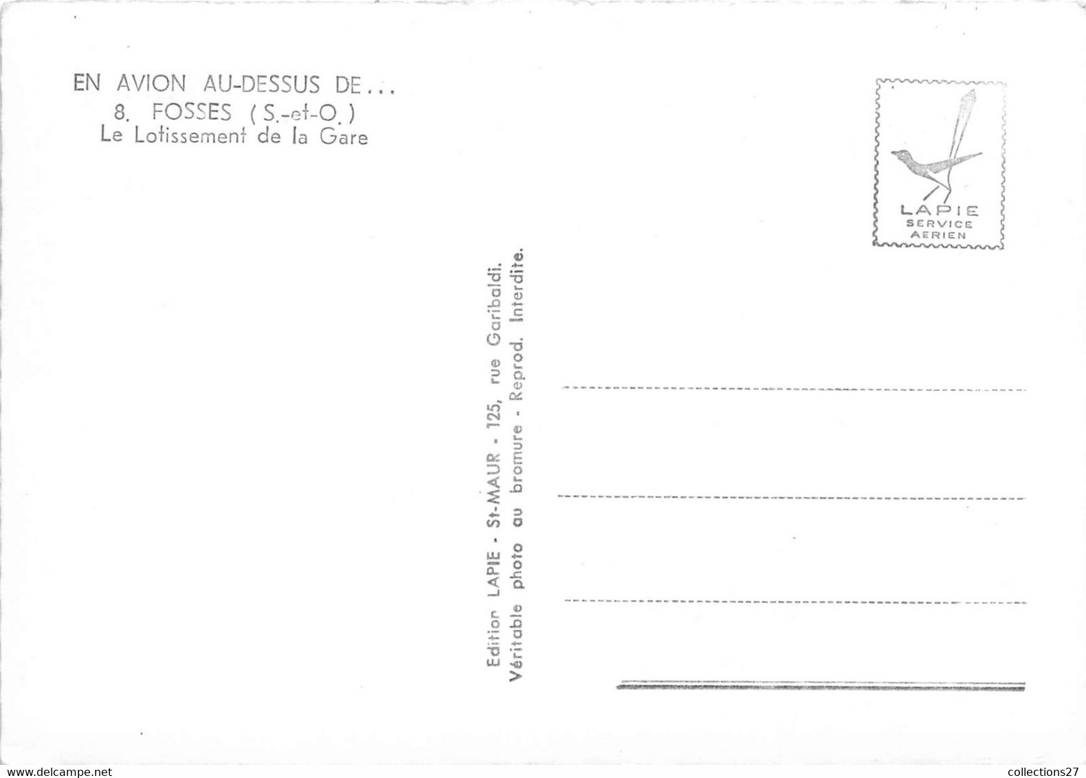 95-FOSSES- LE LOTISSEMENT DE LA GARE VUE DU CIEL - Fosses