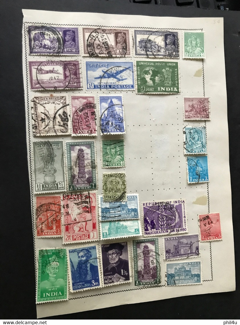 India Collection KGV-KGVI 100diff Used Optd Burma And Gwalior State See Photos - Lots & Serien