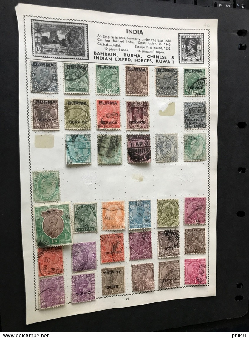 India Collection KGV-KGVI 100diff Used Optd Burma And Gwalior State See Photos - Collections, Lots & Series