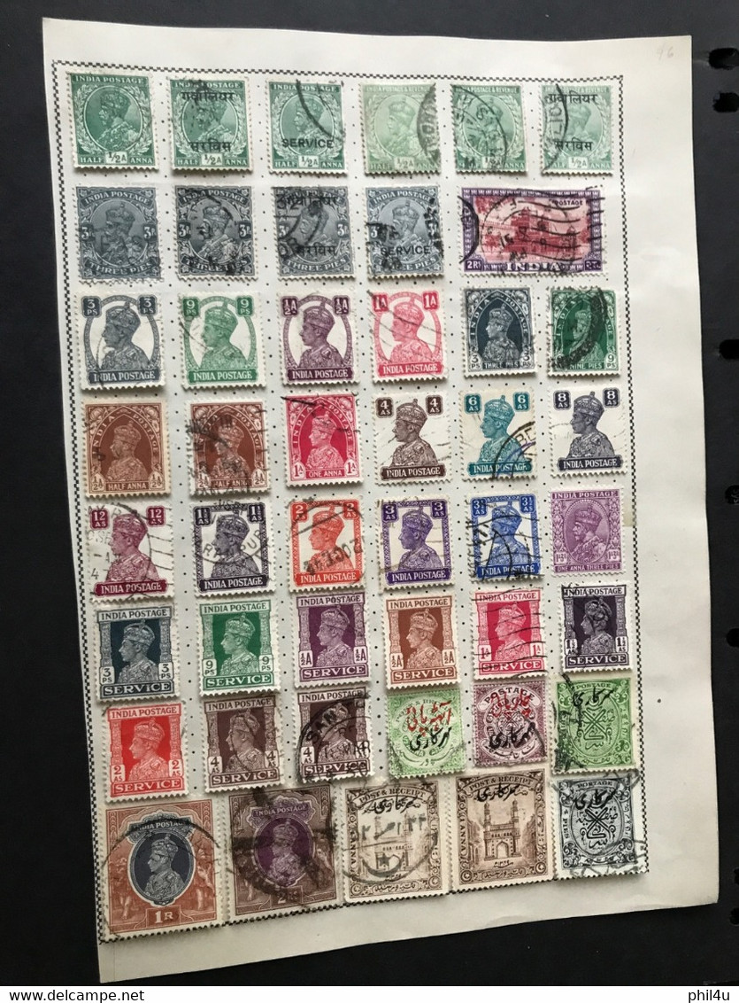 India Collection KGV-KGVI 100diff Used Optd Burma And Gwalior State See Photos - Collections, Lots & Séries