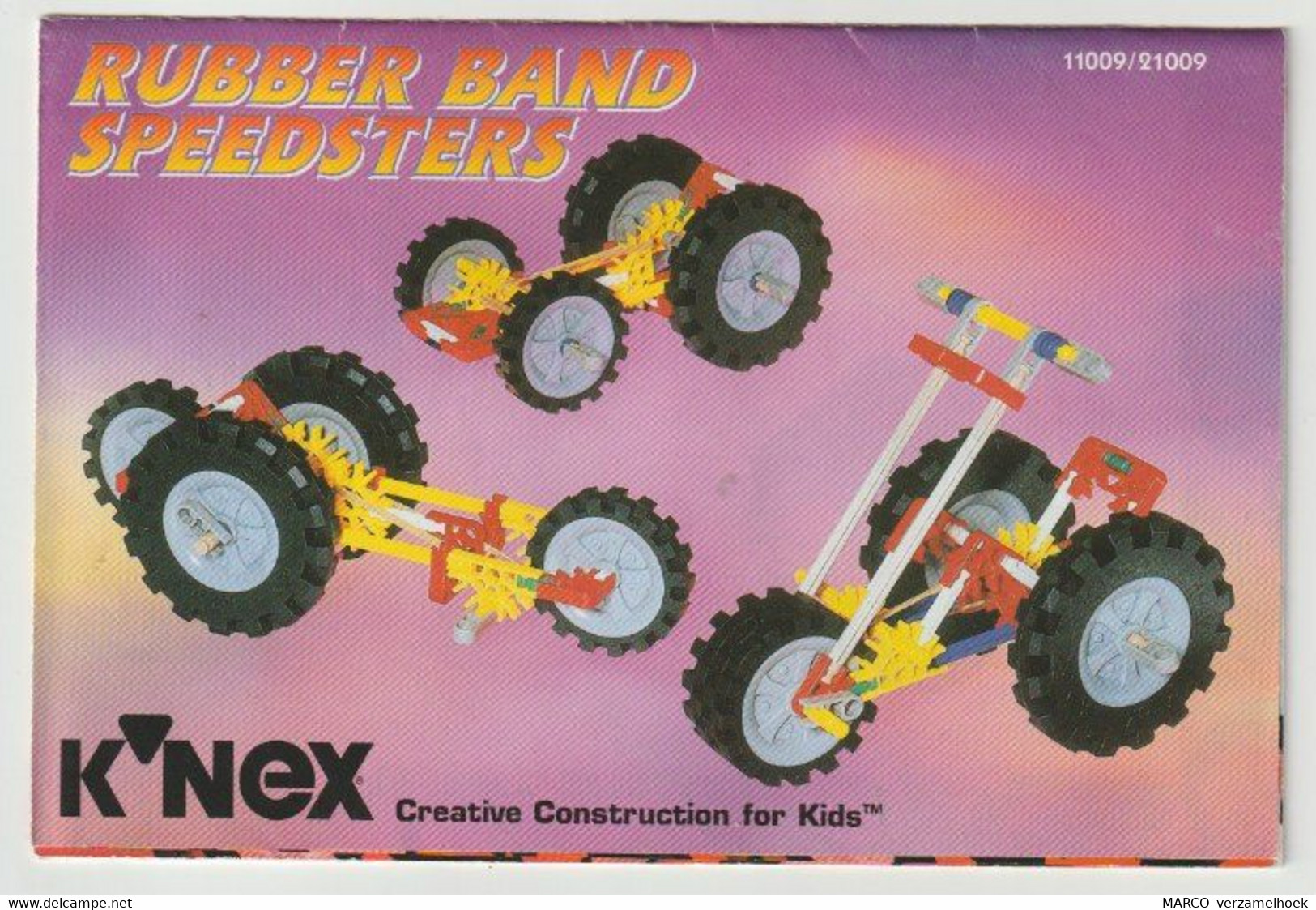 K'NEX Brochure-leaflet Creative Construction 11009/21009 Rubber Band Speedsters - K'nex